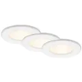 Briloner - Led Einbauleuchten Ultraflach 3er Set 6 W Ip44 Weiß Ø11,5cm Kunststoff