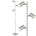 Stehlampe Standleuchte 3 Leuchten schwenkbare Stehlampe Stehleuchte Wohnzimmer Modern silber, 3 Flammig, Metall, 3x GU10, LxBxH 25x23x154 cm