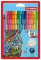 STABILO Filzstift Premium-Filzstift Pen 68, 15er Set inkl. 5 Neonfarben