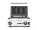 HENDI Waffeleisen 'Corn Dog', Für 6 leckere Lollipop-Waffeln oder Corn Dogs, Temperatur einstellbar von 50˚C bis 220˚C, Teflon®-Antihaftbeschichtung, 230V, 1550W, 390x335x(H)230mm, Edelstahl