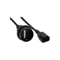 InLine - Stromkabel - IEC 60320 C14 zu Stromversorgung (W) - 1,0m - Schwarz (16659A)