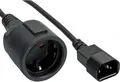 InLine Netz Adapter Kabel Kaltgeräte C14 auf Schutzkontakt Buchse für USV 1m (16659A)