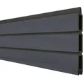 GroJa Solid Rhombus BPC-Steckzaun Sichtschutzzaun Steingrau co-extrudiert, Einzelprofil Sichtschutz Steckzaun Rhombuszaun