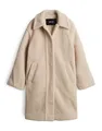 OPUS Damen Mantel | Heddy Regular Teddymantel aus recyceltem Polyester Macadamia, 42