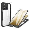 betterfon 360 Grad Hülle Kompatibel mit Xiaomi Redmi 12C | Handyhülle mit eingebautem Displayschutz für Redmi 12C | Schwarz