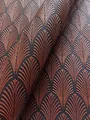 Newroom Tapete Schwarz Vliestapete Glitzer - Glitzertapete Barock Kupfer Bronze Ornamente Prunk Pfauenfeder Glamour inkl. Tapezier-Ratgeber