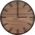 Yamazaki Wanduhr RIN Metall und Holz schwarz dunkelbraun 26cm modernes Design 04108