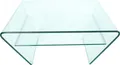 Moderner Glas Couchtisch FANTOME 70cm Trapez mit Ablage transparent Glastisch Wohnzimmertisch Tisch