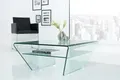 riess-ambiente Couchtisch FANTOME 70cm transparent, Wohnzimmer · Trapez · Glas · mit Ablagefach