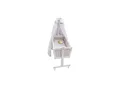 Baby Wiege Kinder Bett Stubenwagen Beistellbett + 9 tlg. Zubehör Weiß / Beige