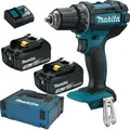 Makita DDF482RFJ 18V 2x BL1830B Akku-Bohrschrauber - Schwarz/Blau