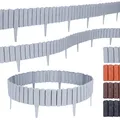 BooGardi Beetumrandung Rasenkante Holzoptik, LxH: 57,00x12.500 cm, 20 Stück Grau, Beeteinfassung flexibel Mähkante Gartenzaun, Grau