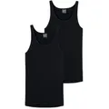 SCHIESSER Herren Unterhemd 2er Pack - Sport-Jacke, Original Feinripp