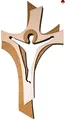Kaltner Präsente Geschenkidee - 19 cm Wandkreuz Echtes Holz Kreuz aus Fichte