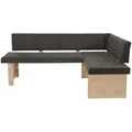 P & B Eckbank, Braun, Textil, 5-Sitzer, seitenverkehrt montierbar, Eckteil, L-Form, einzeln stellbar, 200x140 cm, Esszimmer, Bänke, Eckbänke