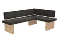 Hela Tische, Eckbank, Sitzbank Linn, Webstoff Braun, Holzgestell Artisan Eiche, li-re montierbar, Belastbakeit ca. 300kg, Maß 200x140x83cm
