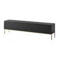 Selsey TV Schrank Board Sideboard Fernsehtisch Fernsehschrank Mit Schränken 175 cm Goldene Beine Schwarz Bemmi