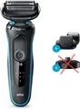 Braun Golarka 51-M4500CS, Akku, für nasse und trockene Rasur, blau, LI-ION