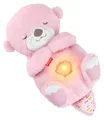 Fisher-Price Schlummer-Otter, pinkes Plüschspielzeug für Babys, Spieluhr mit Atembewegungen, Spielzeug-Otter, Mit Ton, AA, Akkus/Batterien enthalten