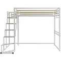 Vente-Unique Hochbett, Weiß, Metall, Uni, 2-Sitzer, Kinder- & Jugendzimmer, Kindermöbel, Kinderbetten, Hochbetten