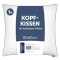 Blumtal Kopfkissen 80x80 cm - Nackenkissen mit anpassbarer Füllung - 100% Mikrofaser & waschbar bis 95 Grad - höhenverstellbares Kissen mit Paspel - für erholsamen Schlaf