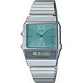 Uhr, Casio Vintage, Silber\Türkis - Silber/Türkis