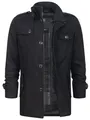 Indicode Herren Brandon Kurzmantel mit Stehkragen | Herrenmantel Wollmantel Mantel Männer Black, S