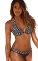 Bademode Kangaroos Damen Bügel Bikini mit Umschlagbund Hose (Black Print, 38B)