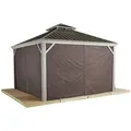 Sojag Pavillon Messina 12x16 Taupe Vorhänge