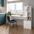 Vicco - Esstisch Denton, Weiß, 136 X 55 Cm Mit 2 Schubladen