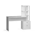 Vicco Esstisch Denton, Weiß, 136 x 55 cm mit 2 Schubladen, mit offenen Ablagefächern zur flexiblen Aufbewahrung