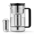 Aarke Purifier Large, Wasserfilterkanne aus Glas und Edelstahl, 1,7 l / 7 Tassen, inklusive Aarke Pure Filter-Nachfüllbeutel
