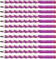 STABILO - Ergonomischer Dreikant-Bleistift für Rechtshänder - EASYgraph in pink - 12er Pack - Härtegrad HB