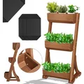 Kesser - Hochbeet Mit Etagen Premium Blumenkasten Blumentreppe Pflanztreppe - Gemüsebeet Kräuterbeet Pflanzkübel Frühbeet Blumenbeet Pflanzkasten Braun / 3 Etagen