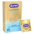 Durex Hautnah XXL Kondome – Ultra dünn, mit großer anatomischer Easy-On-Form & mit Silikongleitgel befeuchtet – 10er Pack (1 x 10 Stück)