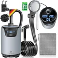 KESSER® Campingdusche Mobile Dusche mit Pumpe & wiederaufladbarem Akku 8000mAh | Camping Dusche Set inkl. einstellbarem Duschkopf, 2m Schlauch, Sprühpistole & Halterung
