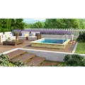 Karibu Rechteckiger kdi Massivholz Pool 308,7 x 276,5 cm Leitern und Zubehör inklusive