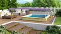 Aufstellpool Holzpool-Set Karibu Grösse 1 rechteckig 350x276,5x125 cm inkl. Bodenschutzvlies, Innenauskleidung mit Keilb