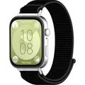 Für Huawei Watch Fit 3 Elastisches Nylon Klettverschluss Arm Band M9 - Schwarz