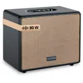 Klangstarker Bluetooth Lautsprecher in schwarzer Retro-Leder-Optik mit USB & Aux