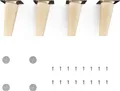 4x sossai Holzfüße rund - schräge Ausführung 10cm Buche Naturbelassen