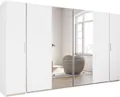 Schwebetürenschrank "Kleiderschrank Drehtürenschrank Schrank Garderobe KRONACH TOPSELLER", mit Dreh- und Schwebetüren und Spiegel, viele Böden MADE IN GERMANY, Weiß B/H/T: 354 cm x 210 cm x 59 cm