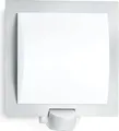 Steinel Sensor-Außenleuchte L 20 S 566814 | Wandleuchte mit Bewegungsmelder | E27 | IP44 | Edelstahl | 60W | quadratisch
