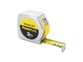 Stanley Bandmaß Powerlock 1-33-194 (5m, 19mm breit, robustes Kunststoffgehäuse, mit metrischer Skalierung, dreifache Vernietung, mit Gürtelclip, Feststeller & automatischer Rücklauf)