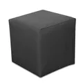 Best for Home - Sitzhocker Sitzwürfel | Bodenkissen Hocker | Sitzwürfel Kunstleder | Fußhocker Wohnzimmer | Fußhocker gepolstert | Sitzwürfel 40x40x40 | Sitzwürfel Holzwerkstoff (Dunkelgrau)