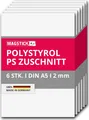 6er Set Polystyrol Platten weiß I DIN A5 Kunststoff-Hartplatten PS Zuschnitte I 14,8 x 21 cm I 2 mm Stärke I für Modellbau Architektur DIY I mag264