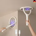 GeckoMan Elektrischer Fliegenklatschen-Schläger mit drehbarem Kopf, 