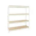 PROREGAL Schwerlastregal Wood Beast Four | HxBxT 200x150x45cm | Fachlast 600kg | Weiß Standregal Werkstattregal Lagerregal Kellerregal