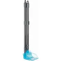 TRIXIE Kehrschaufel mit Harke - zur Entfernung von Haustier-Kot - teleskopisch längenverstellbar 57 - 102 cm - freistehend - grau/blau – 23650