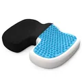 bonmedico Sitzkissen orthopädisch - Memory Foam Gel Steißbeinkissen - Ergonomisches Sitzkissen für Auto & Bürostuhl, Rollstuhlkissen - Wellness Schwarz Velours (Standard), 45x35x7cm, 40-90kg